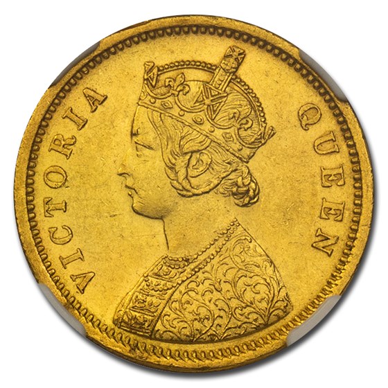 1862(c) India-British Gold Mohur Victoria MS-61 NGC 1862(c) India-British Gold Mohur Victoria MS-61 NGC